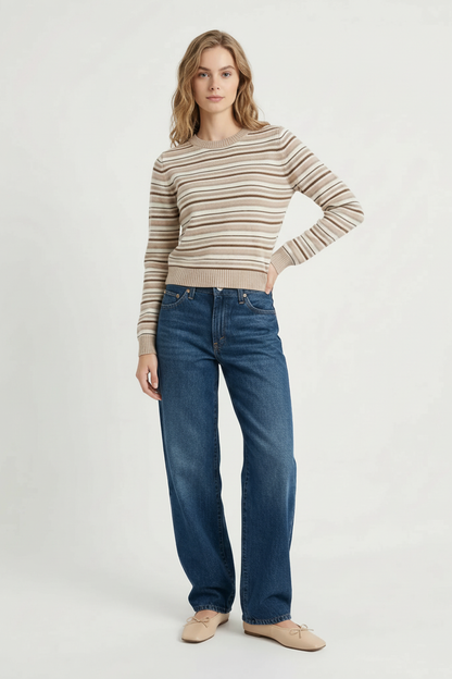 Meli Striped Crew Neck Sweater
