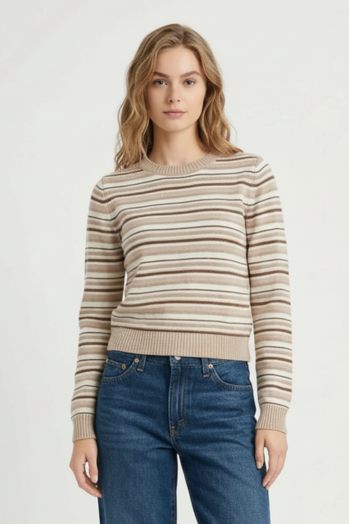 Meli Striped Crew Neck Sweater