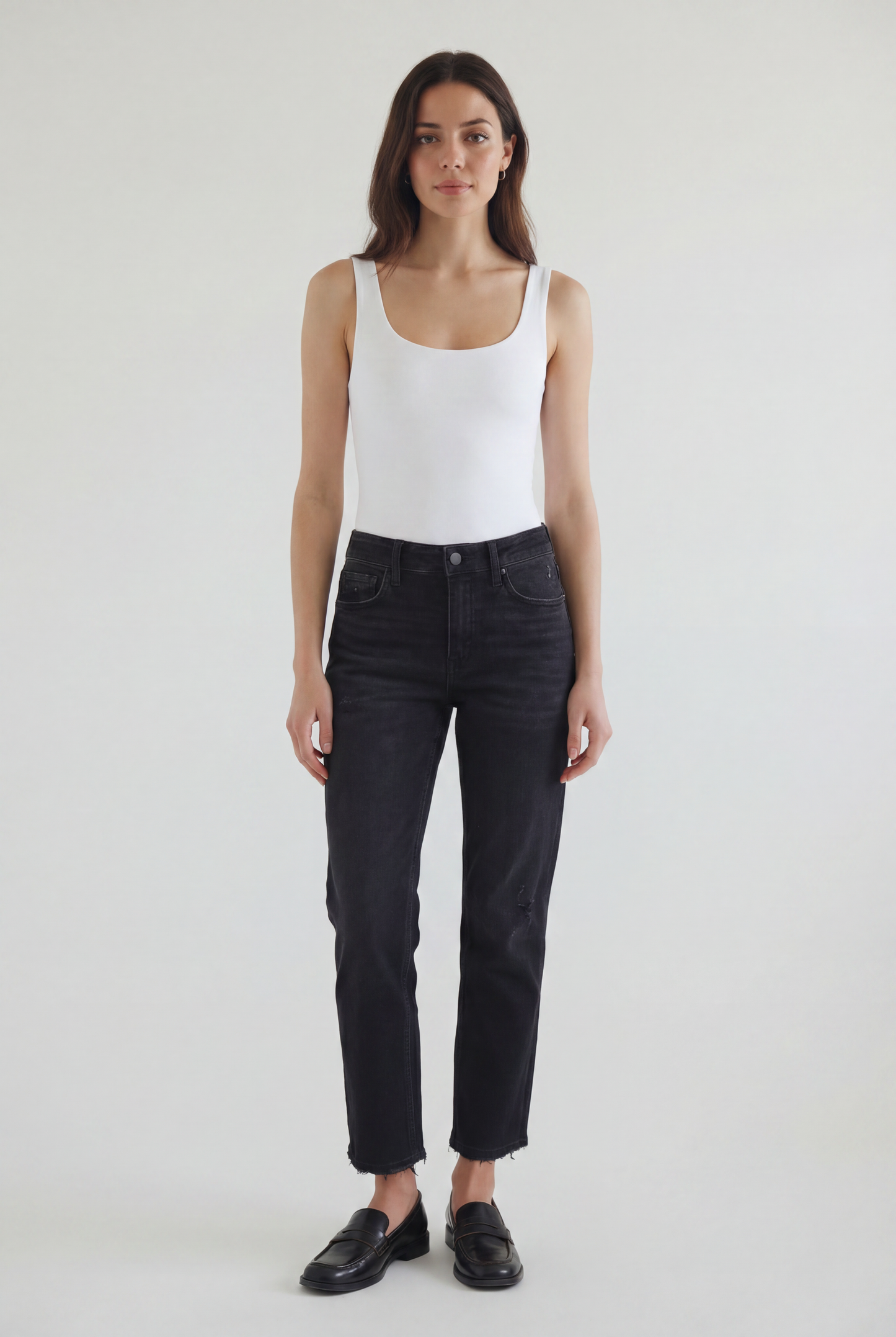 Mid Rise Ankle Straight