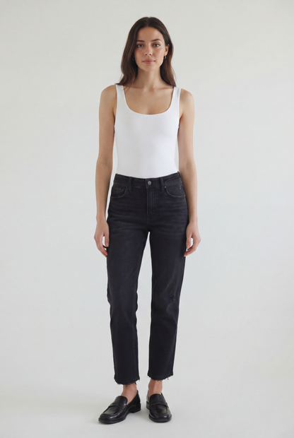 Mid Rise Ankle Straight