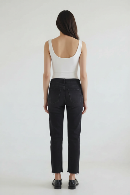 Mid Rise Ankle Straight