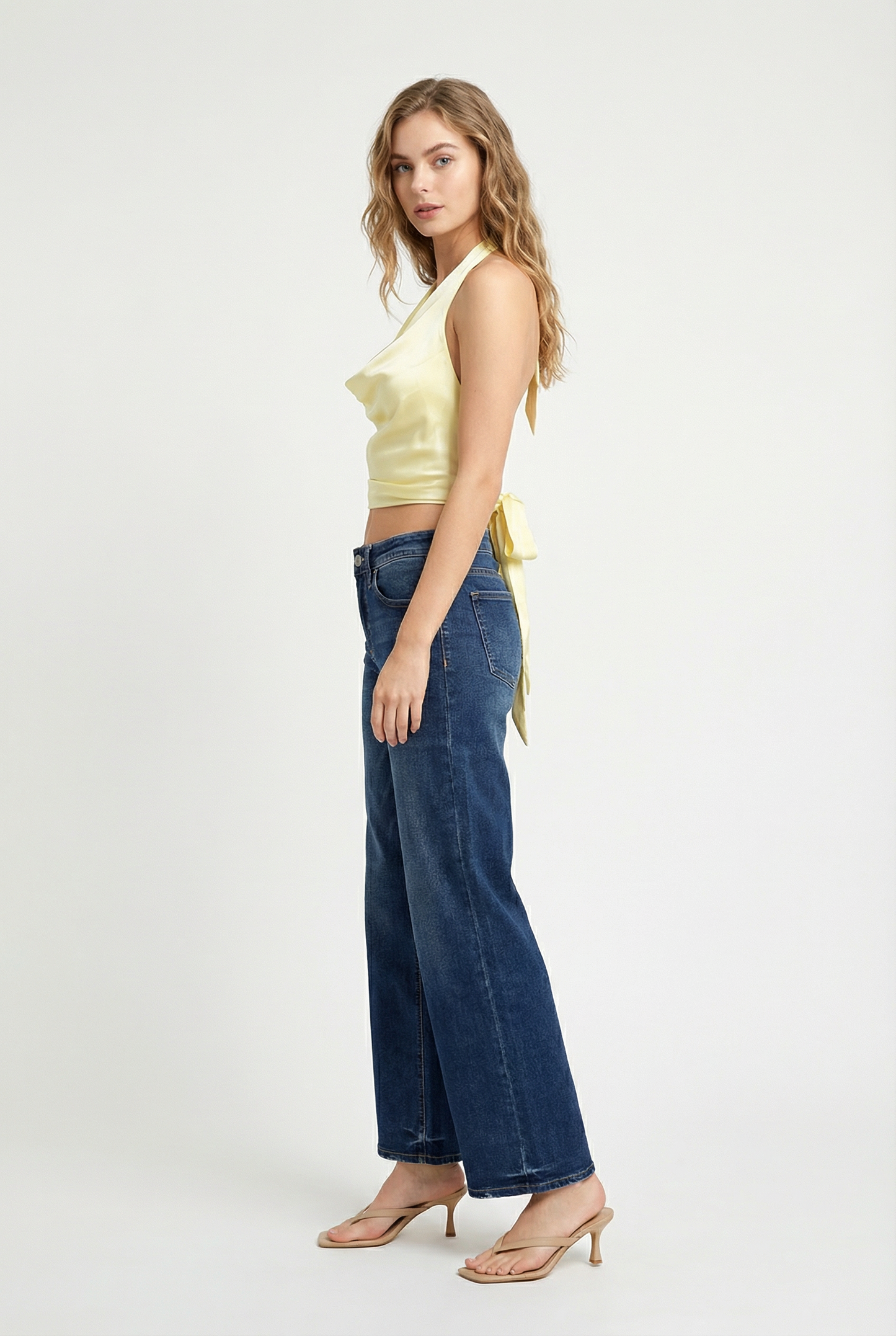 Mid Rise Ankle Wide Leg