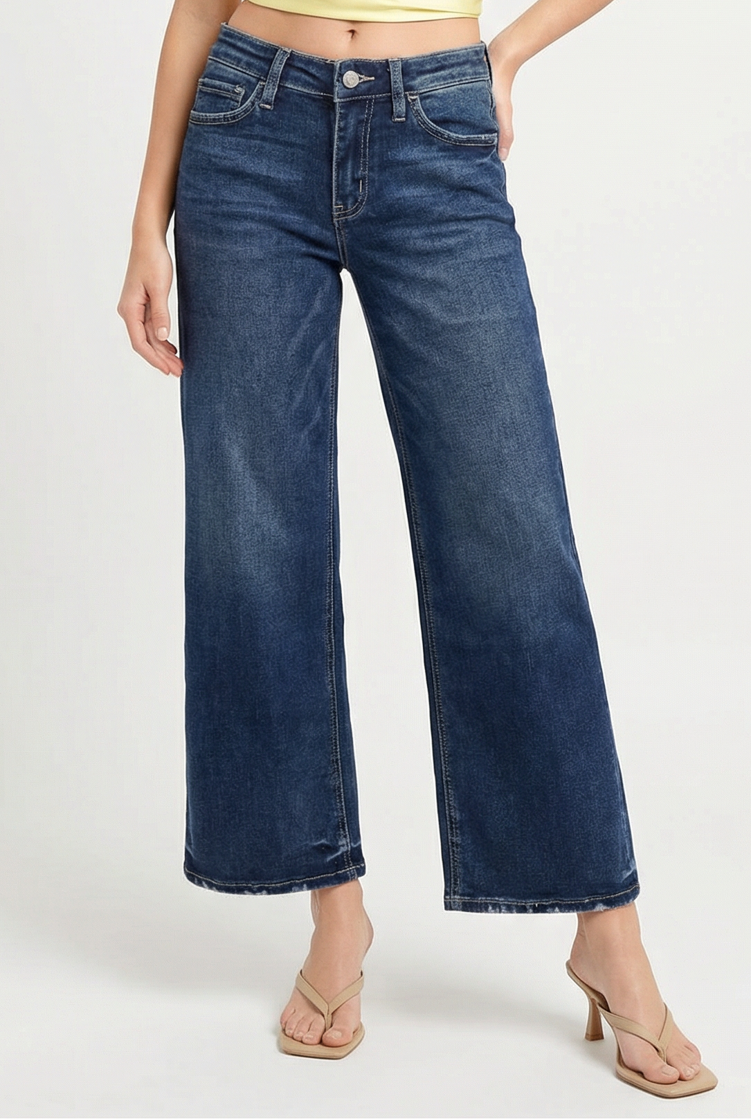 Mid Rise Ankle Wide Leg