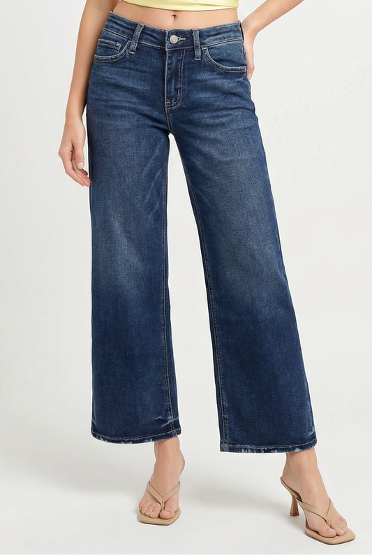 Mid Rise Ankle Wide Leg