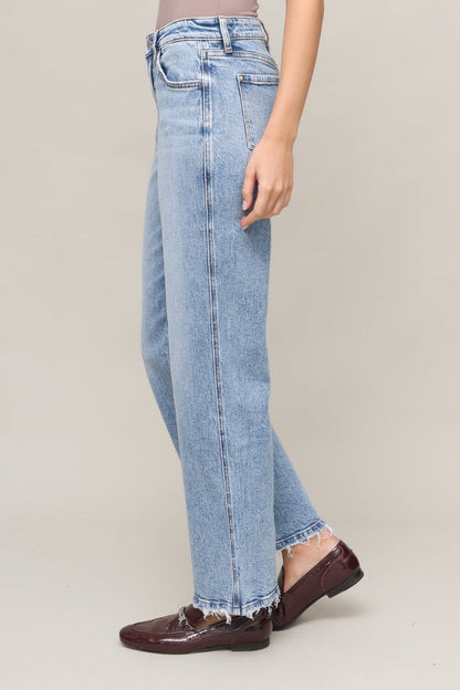 Mid Rise Slim Wide Leg