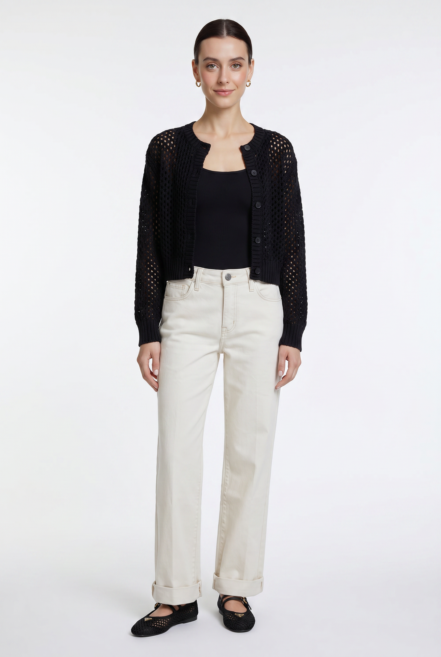 Mid Rise Wide Leg Trouser Pres