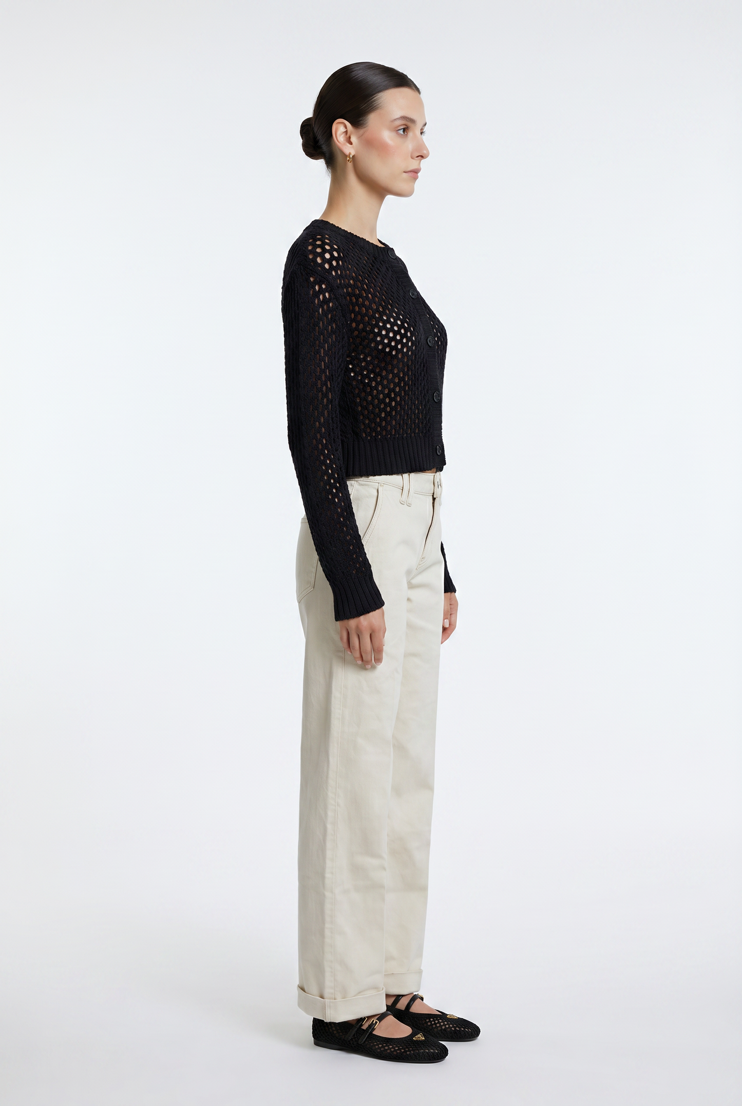 Mid Rise Wide Leg Trouser Pres