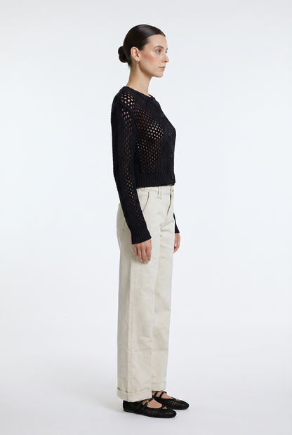 Mid Rise Wide Leg Trouser Pres