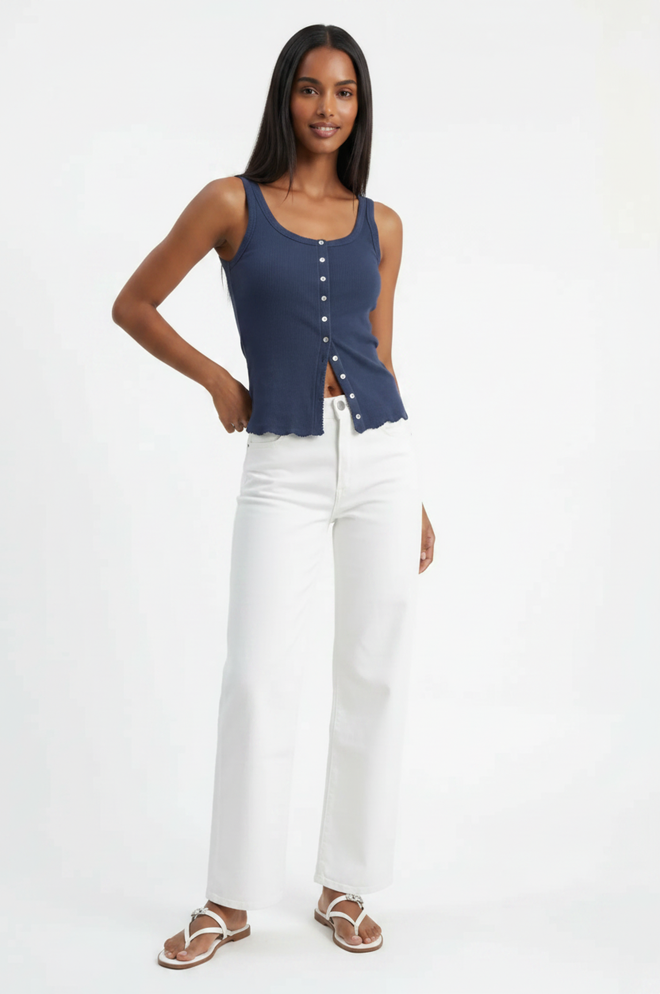 Niko Scallop Rib Tank Top