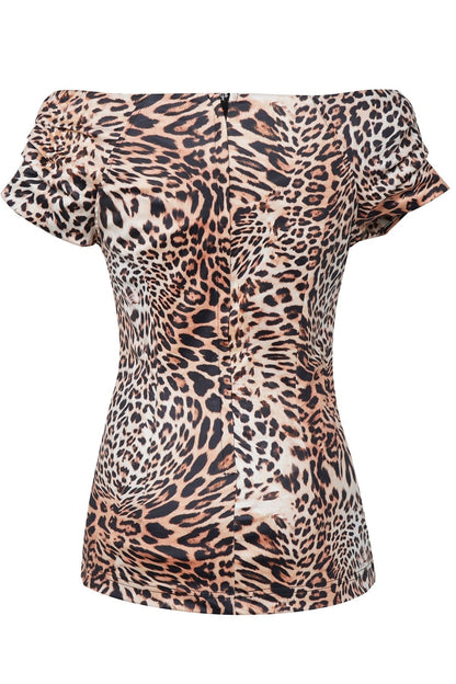 Lilian Off Shoulder Leopard Print Top