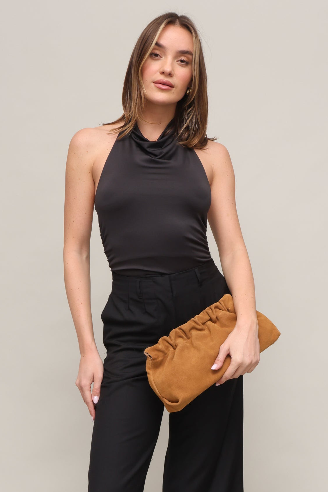 Penelope Large Suede Clutch