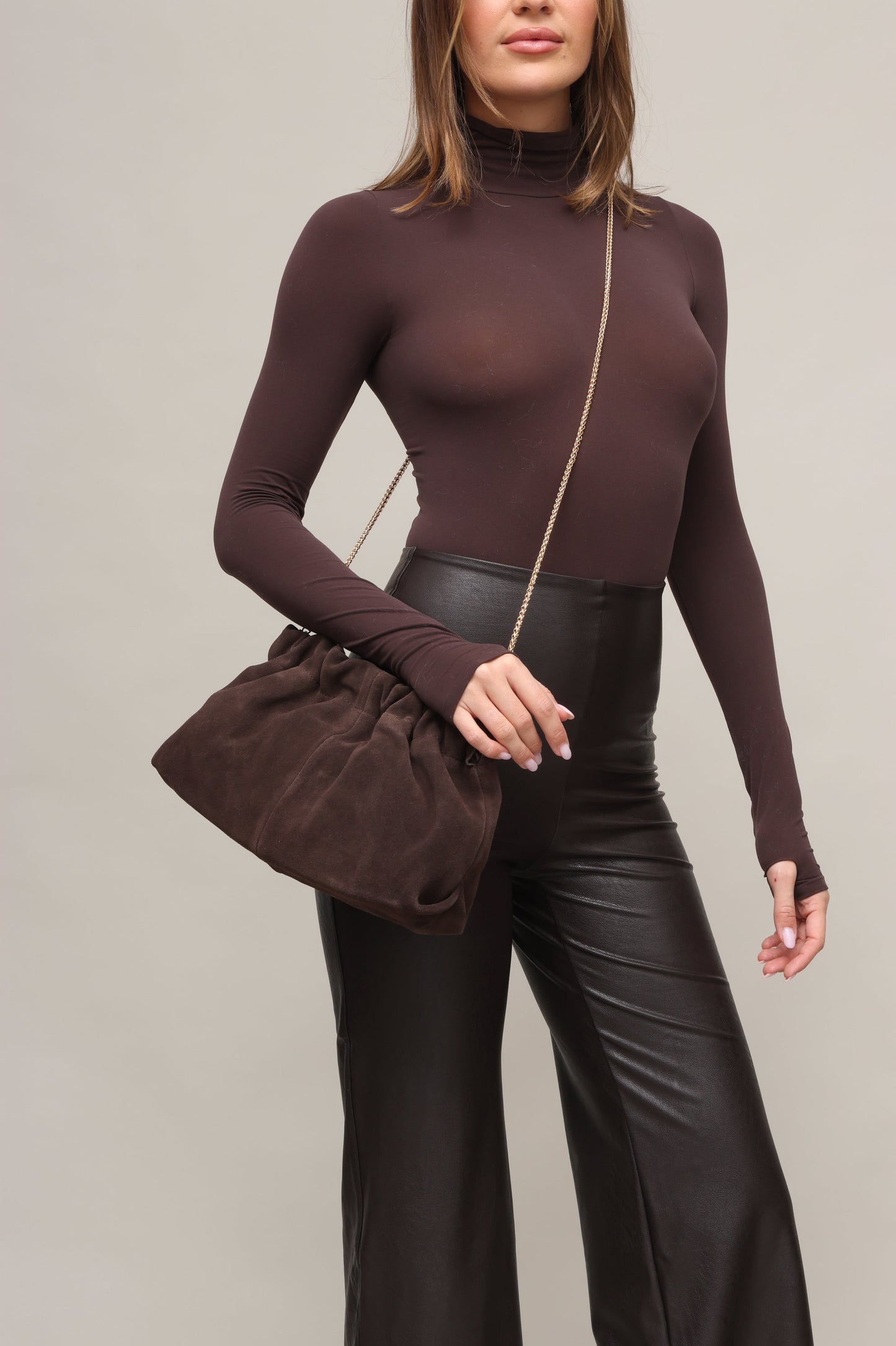 Penelope Large Suede Clutch