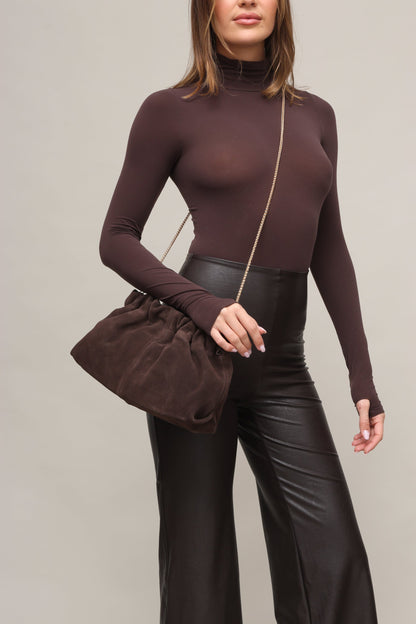 Penelope Large Suede Clutch