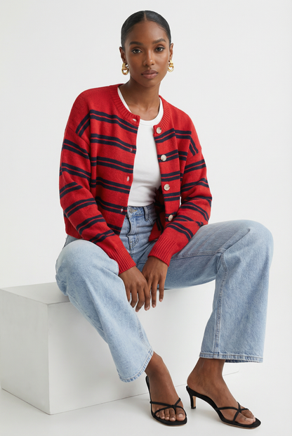 Prep School Stripe Cardigan