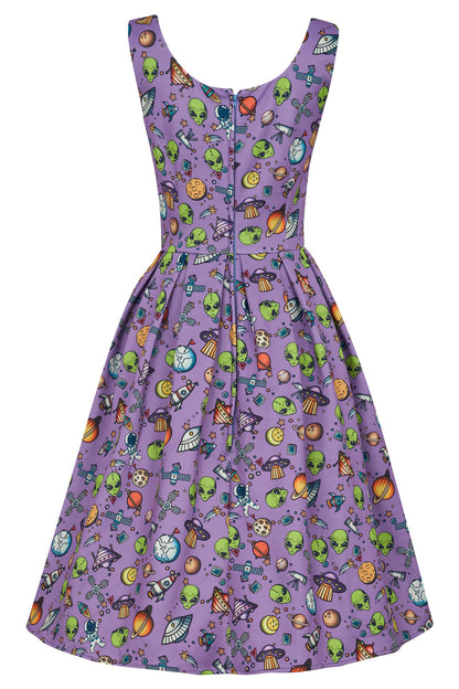 Amanda Purple UFO & Alien Swing Dress