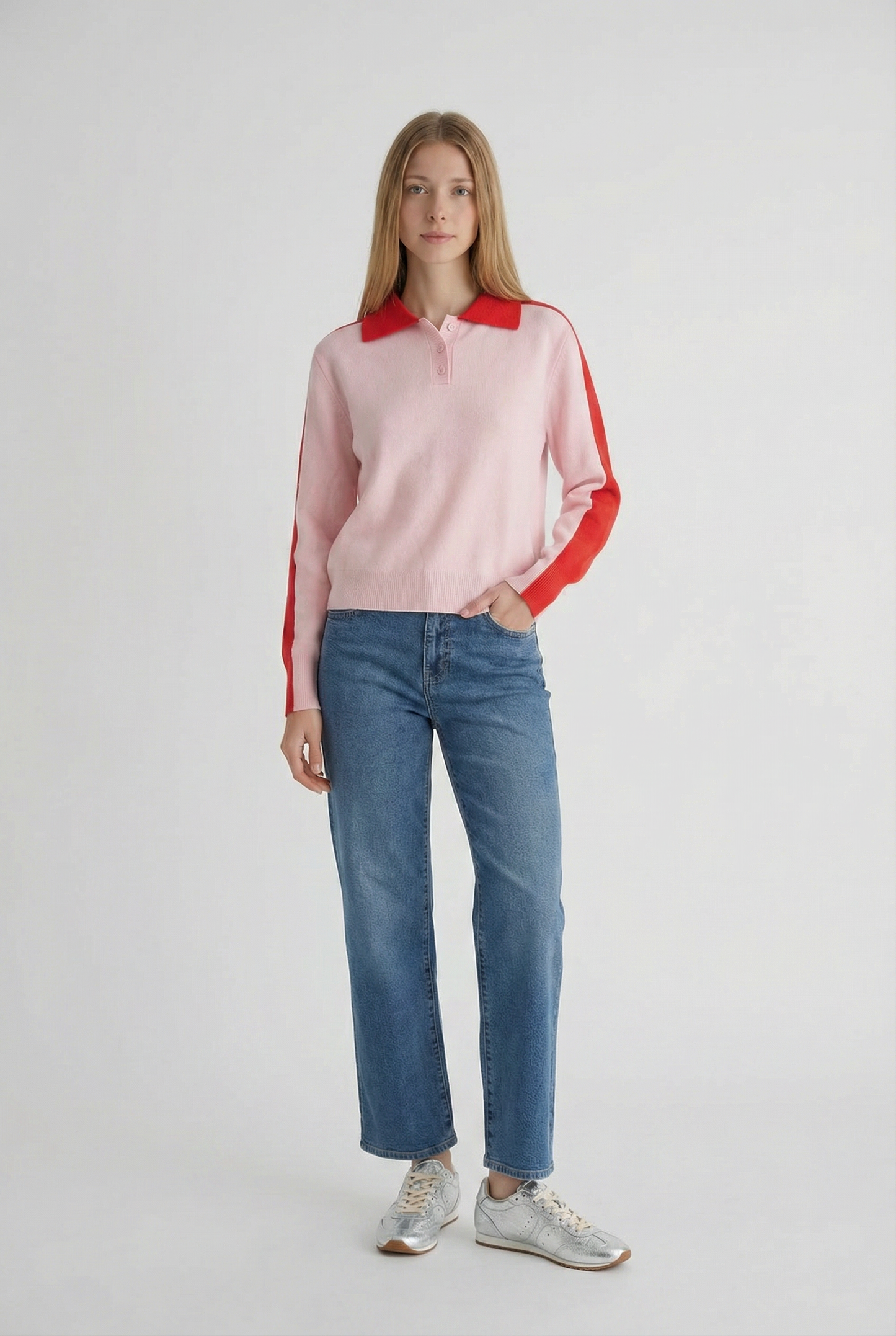 Racer Stripe Polo Sweater