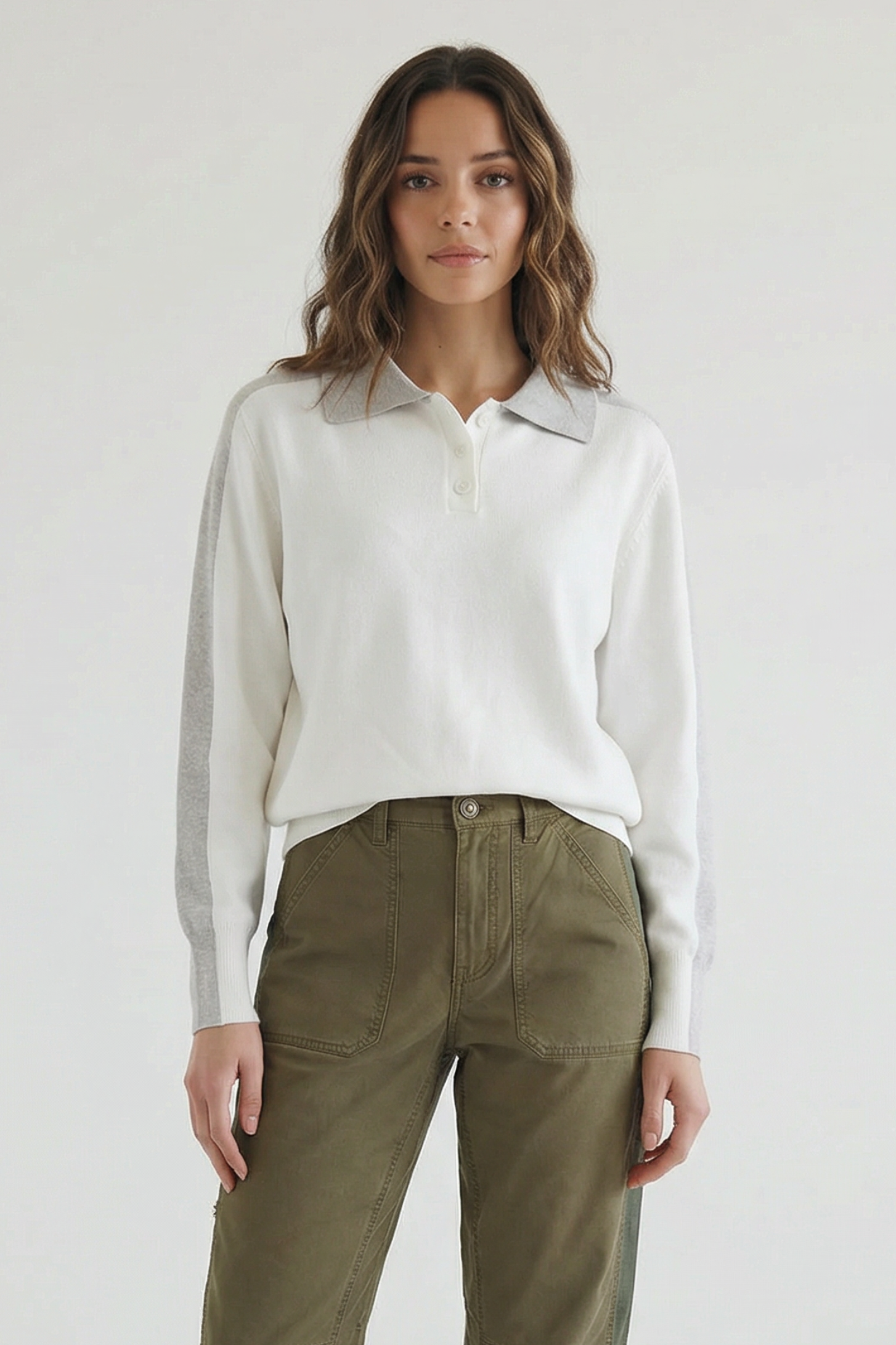 Racer Stripe Polo Sweater