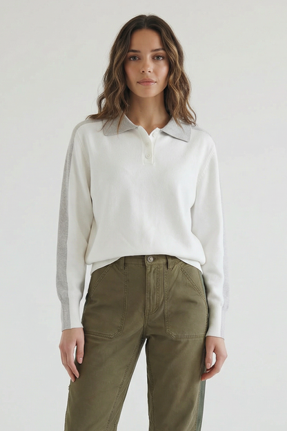 Racer Stripe Polo Sweater