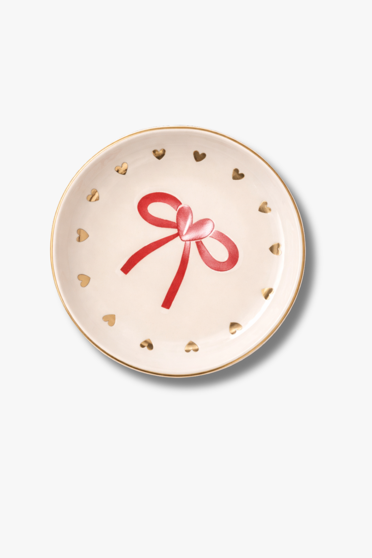 Red Bow Heart Trinket Tray