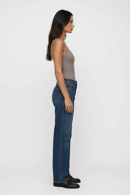 Relaxed Waist Straight Leg