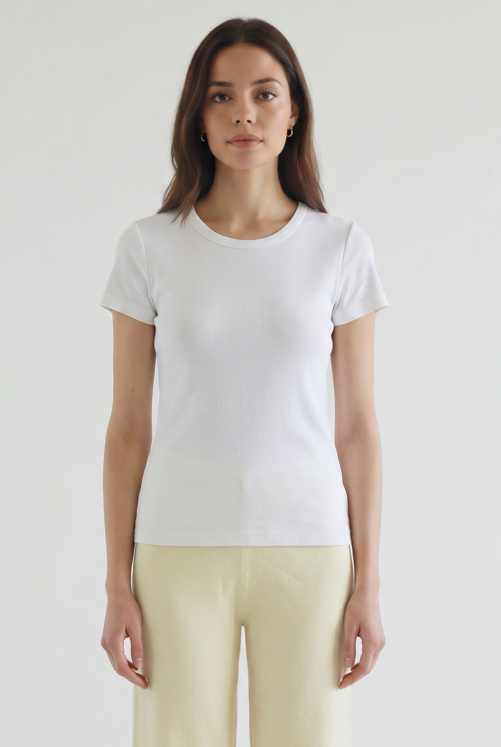 Ribbed Crew Neck T-shirt