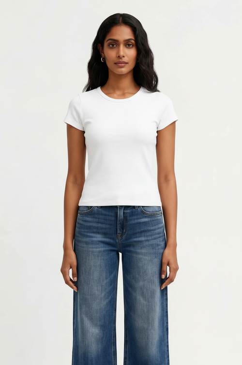 Ribbed Crewneck T-shirt