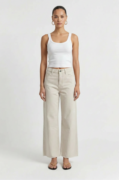 Ribbed Slim Crop Scoop Tank