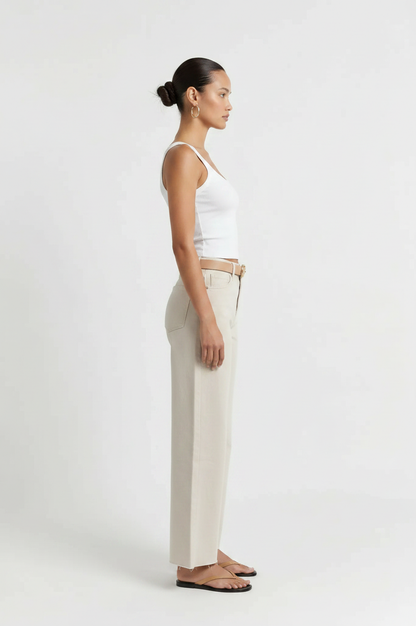 Ribbed Slim Crop Scoop Tank