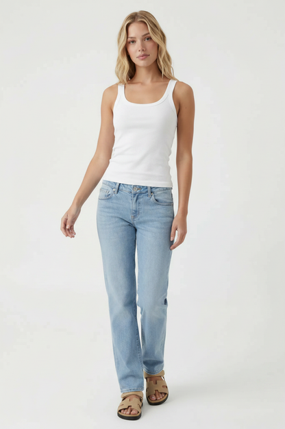 Ribbed Slim Scoop Neck Tank