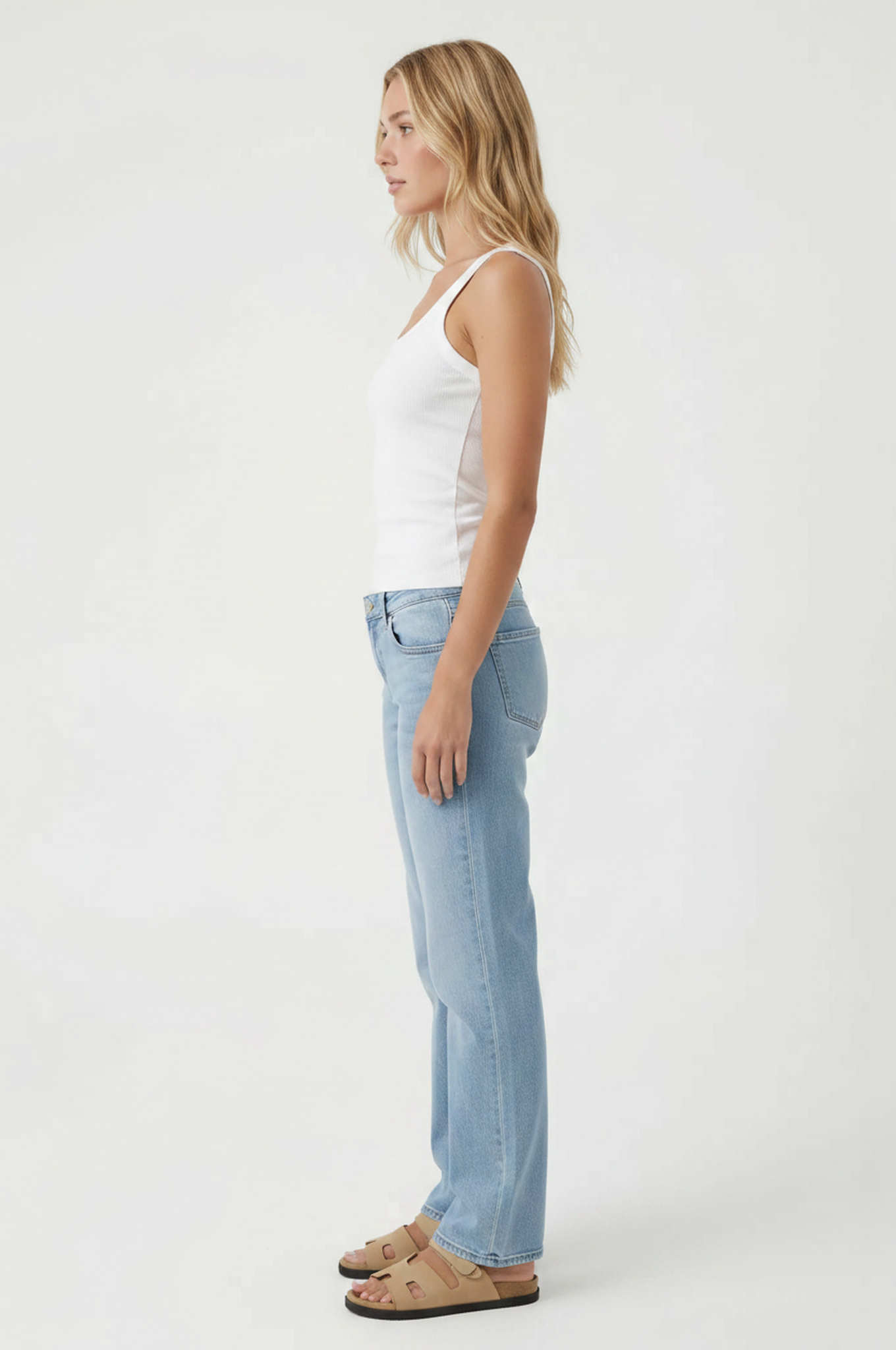 Ribbed Slim Scoop Neck Tank