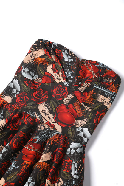 Melissa Rock N Roll Tattoo Strapless Dress