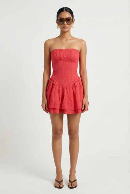 Rosa Strapless Mini Red Dress