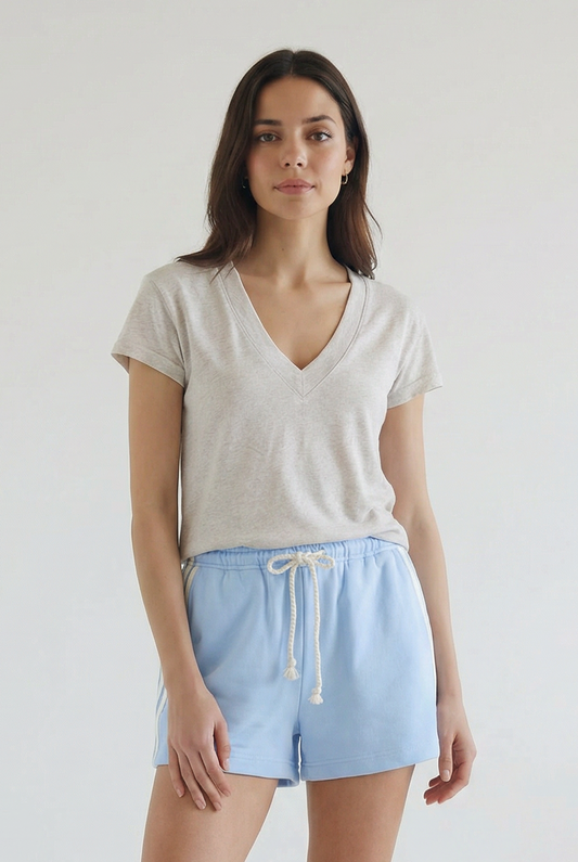 Rosie Linen Jersey V-Neck Tee