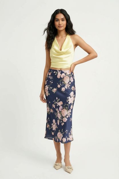 Rosie Satin Midi Skirt
