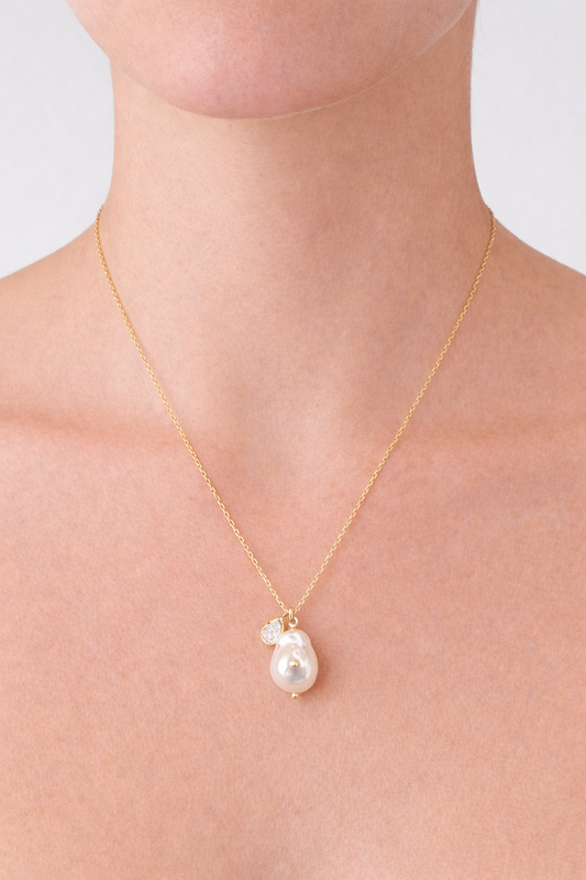 Ross Pearl And Bezel Necklace
