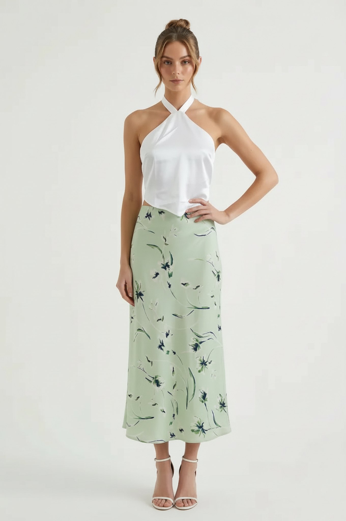 Sara Twist Neck Tie Back Top