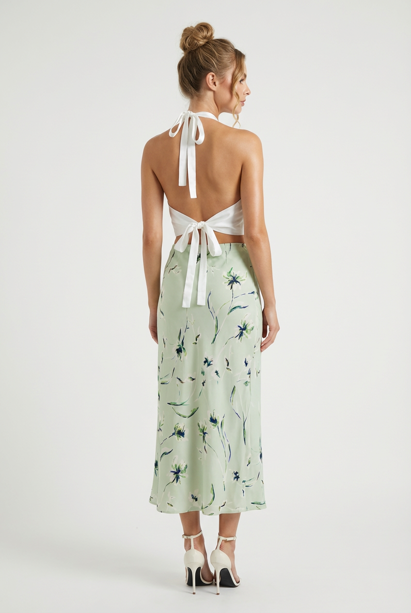 Sara Twist Neck Tie Back Top