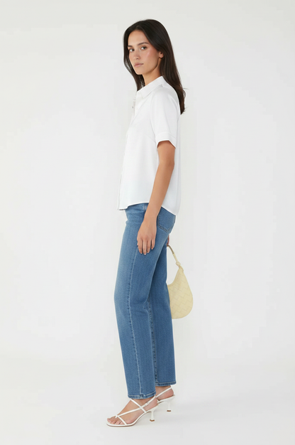 Short Sleeve Satin Shirt