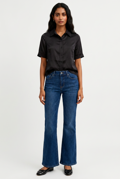 Short Sleeve Satin Shirt