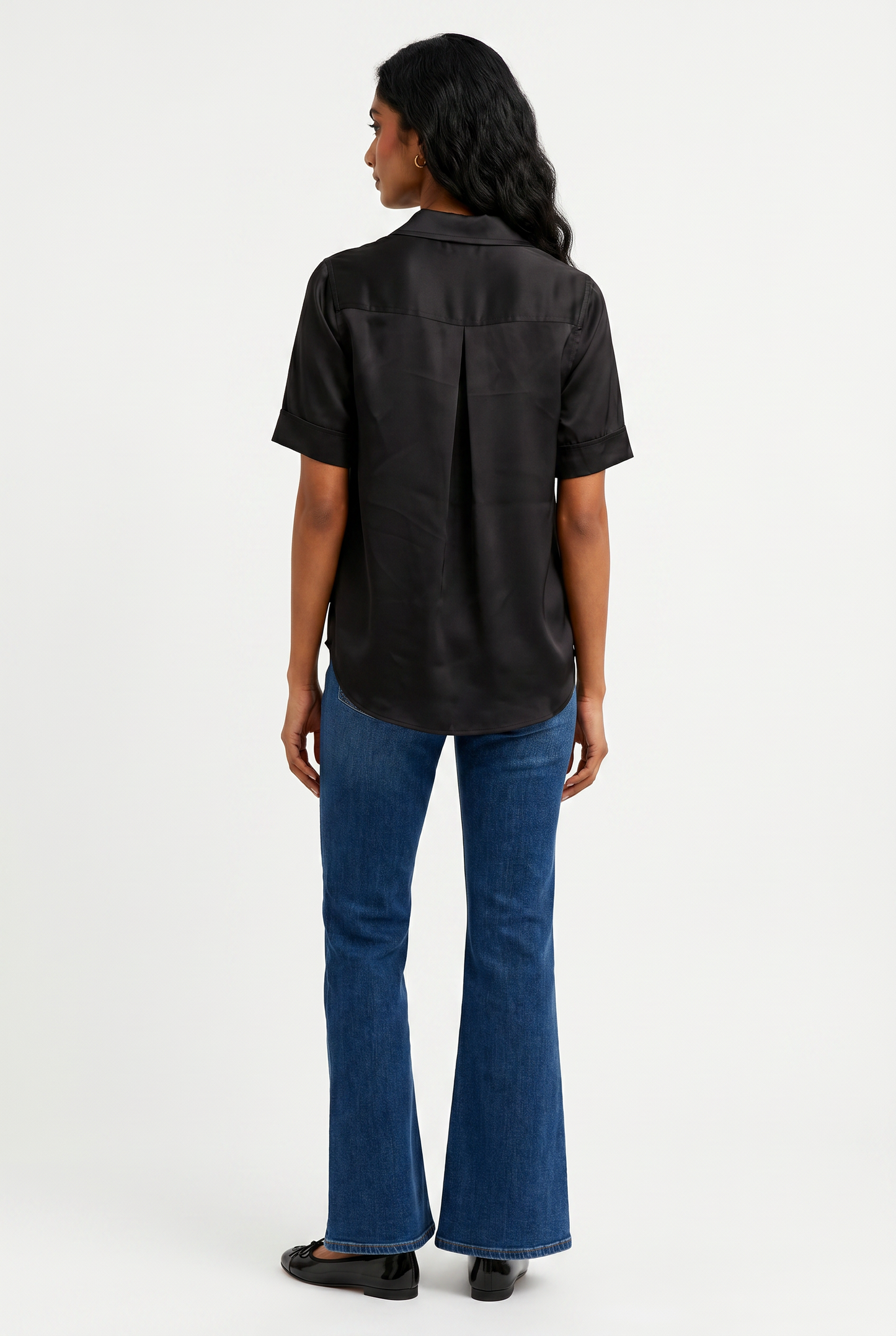 Short Sleeve Satin Shirt
