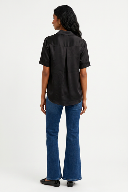 Short Sleeve Satin Shirt
