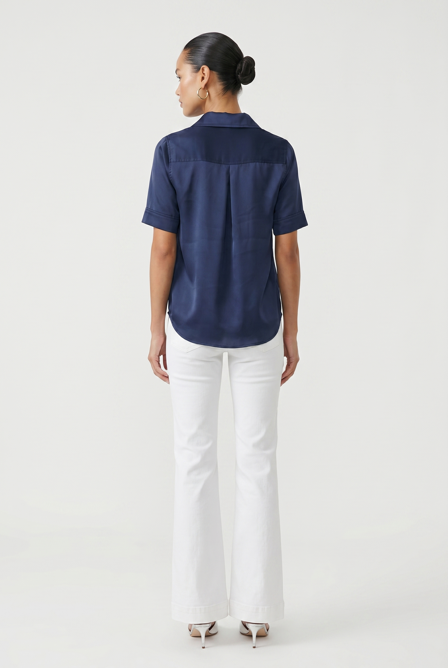 Short Sleeve Satin Shirt