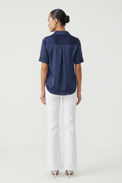 Short Sleeve Satin Shirt