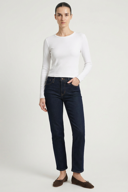 Sienna Luxe Rib Crop Long Sleeve