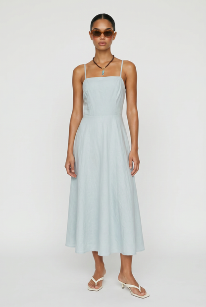 Sunset Beach Linen Midi Dress