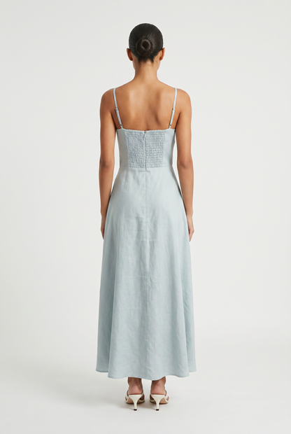 Sunset Beach Linen Midi Dress