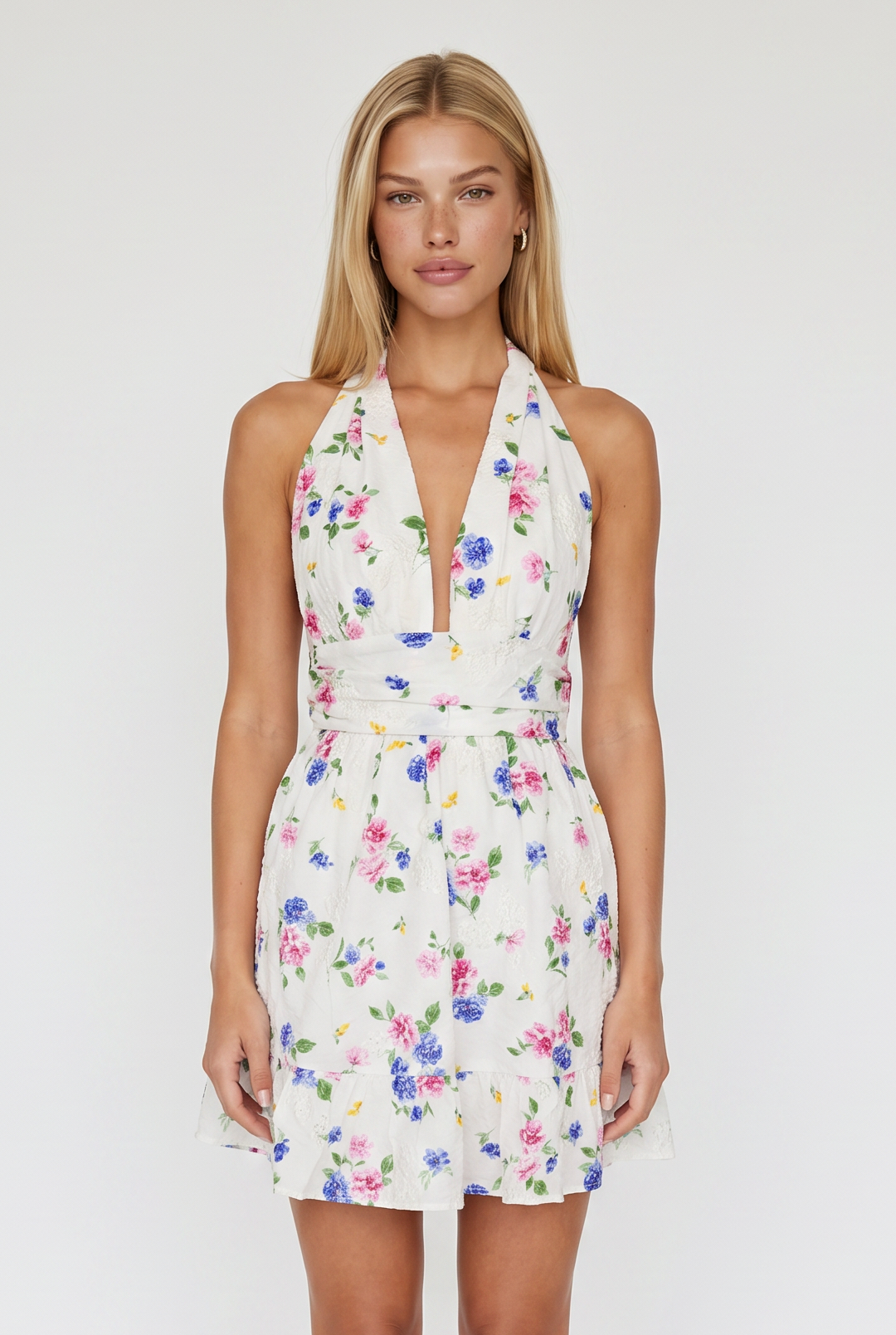 Lola Floral Halter Mini Dress