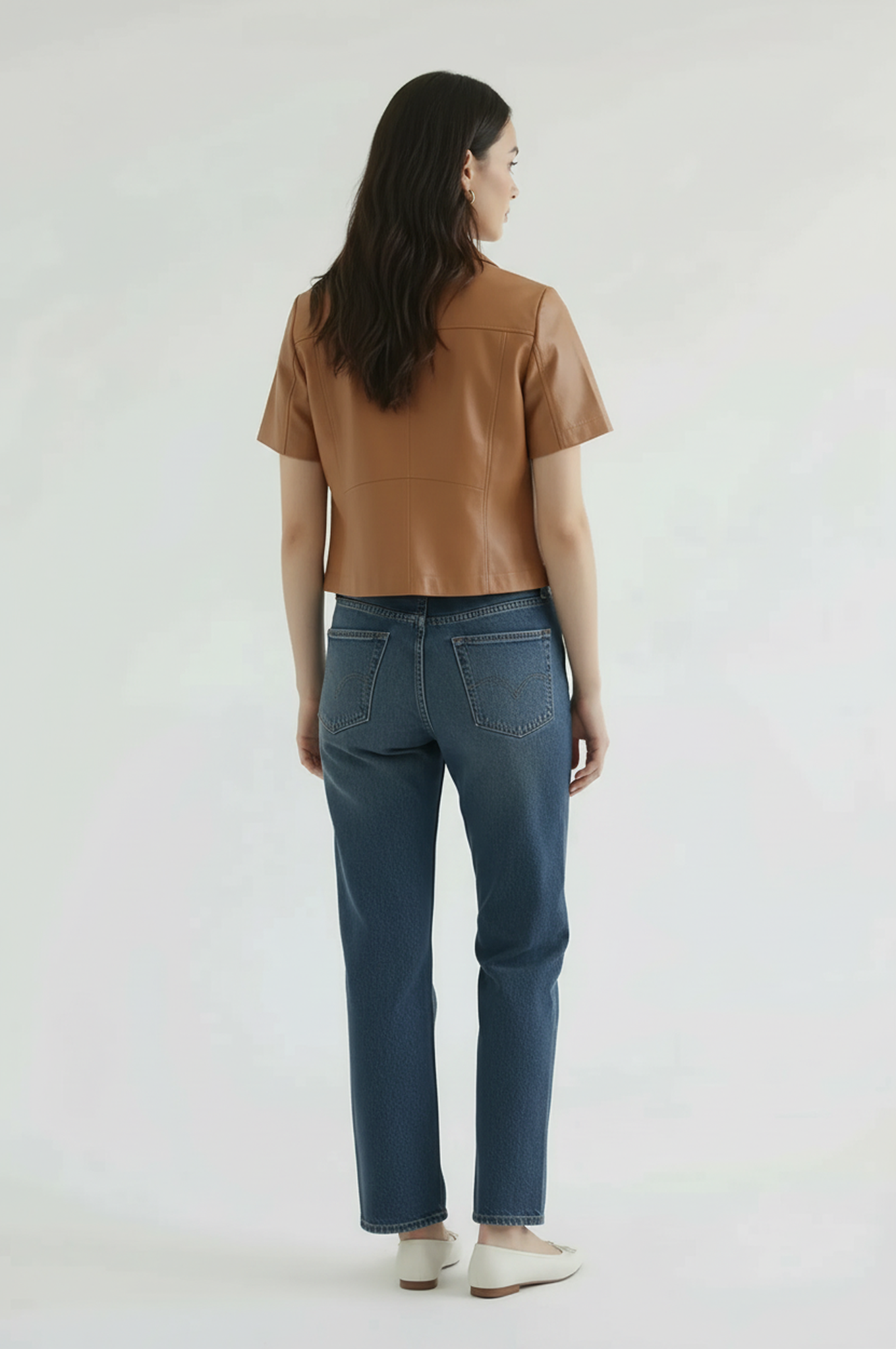 Everly Short Sleeve Leather Jacket