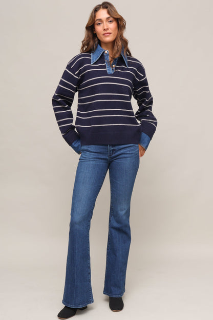 Topher Stripe Polo Sweater