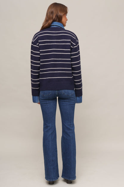 Topher Stripe Polo Sweater